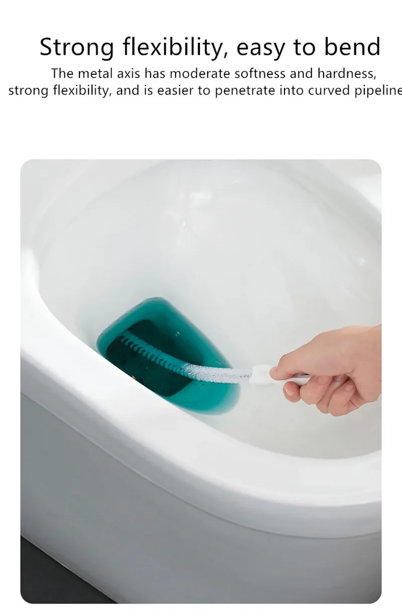 Kitchen Bathroom Hair Sewer Sink Cleaning Pipe Dredging Brush Long Clean Drain Pipe Flexible Cleaner Clog Plug Hole Remover Tool