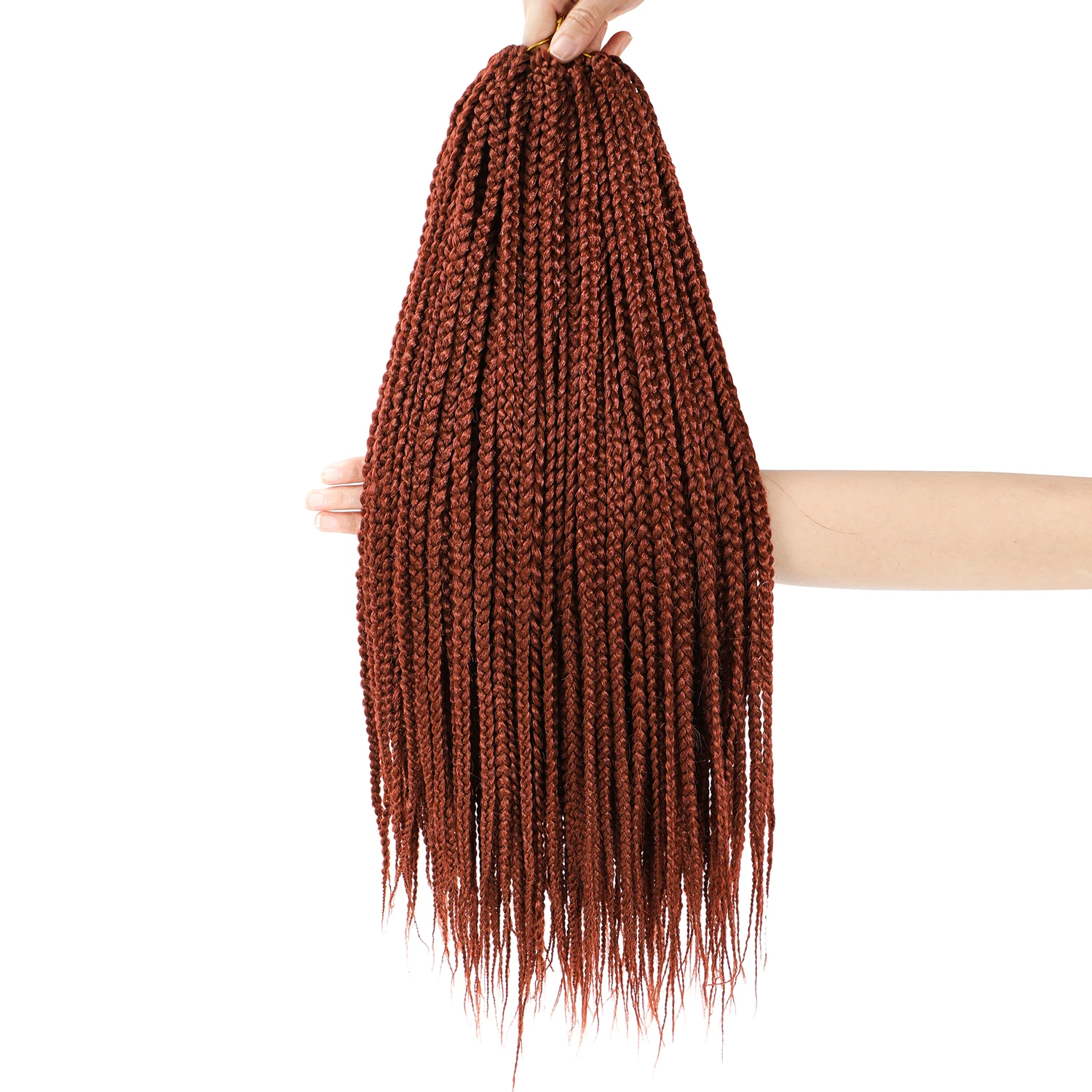 Box Braid Вязаные крючком волосы 10/14/18/24/30 дюймов Вязаные крючком Box Braids Предварительно заплетенные крючком косы для чернокожих женщин Мягкие средние синтетики