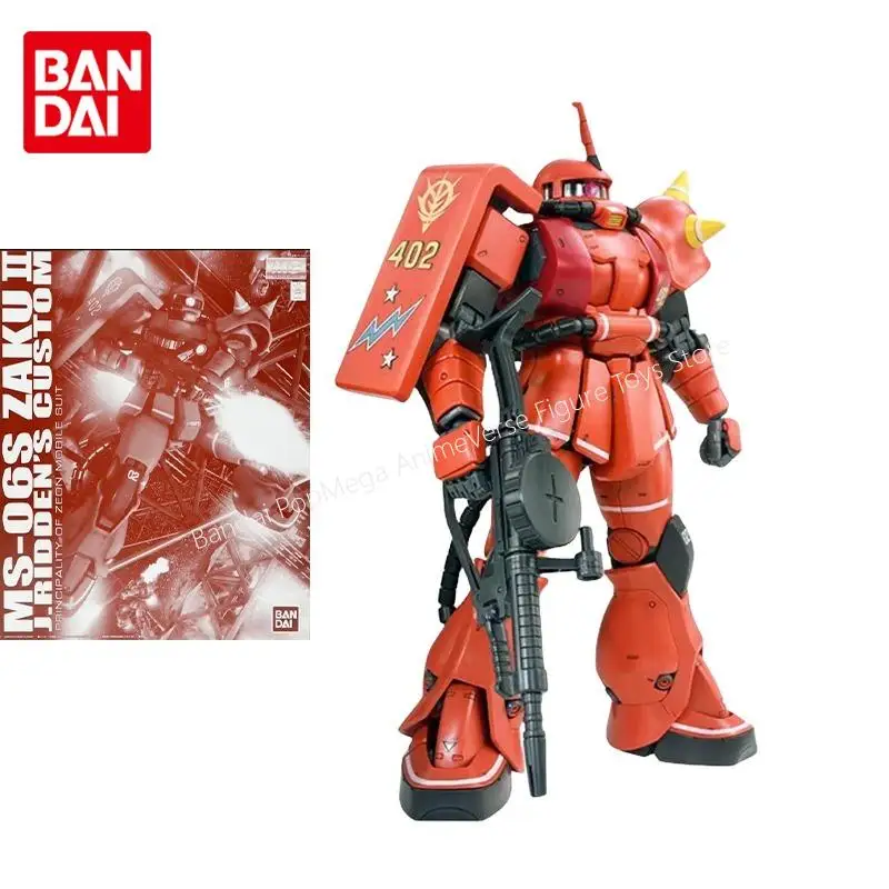 

Bandai Original Gundam Model Kit Anime Figure PB MG 1/100 MS-06FS ZAKU II J.RIDEN'S CUSTOM Action Figures Toys Gift for Children