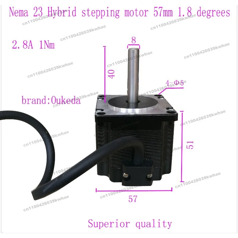 57 Motor, Shaft Length 40 Body 51 Nema 23 Stepper Motor 57 Stepper Motor, Long Shaft Motor