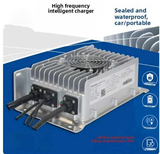 24V 72V 50A High Frequency Smart Battery Charger for LiFePO4 Ternary Lead Acid with LCD Display