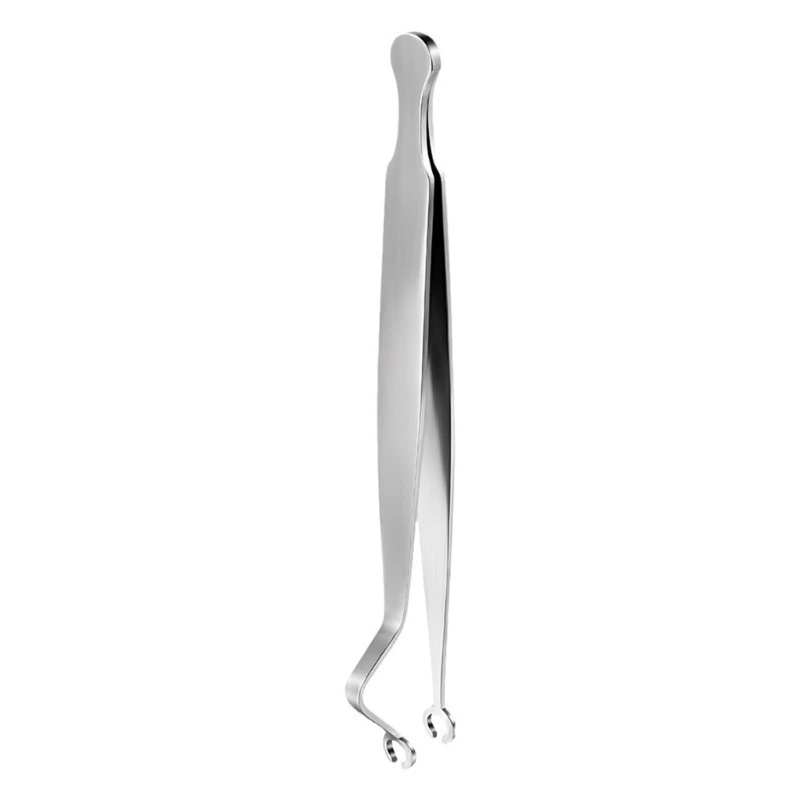 2025 New Stainless Steel Piercing Tool with Ergonomic Round Tweezers Designs for Precise Navel Tongue and Ear Positioning