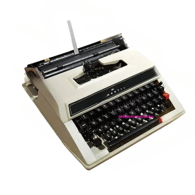 Typewriter White English Mechanical 1980S Normal Use Retro Literary Gifts Medieval Old Things