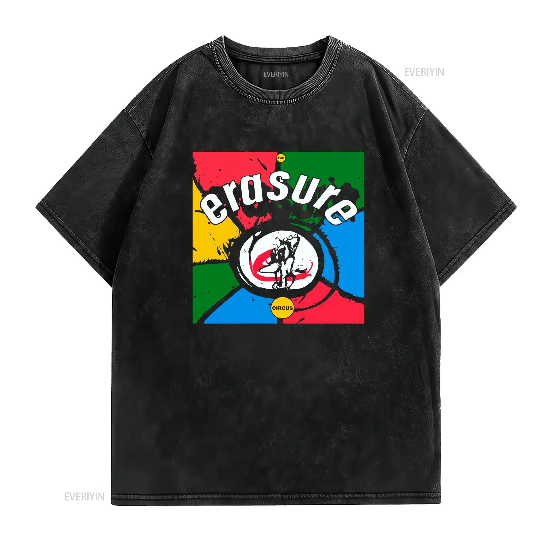 Erasure the circus Active T Shirt Funny Logo TEE American vintage Washed streetwear Unisex fashion Versatile Casual Soft