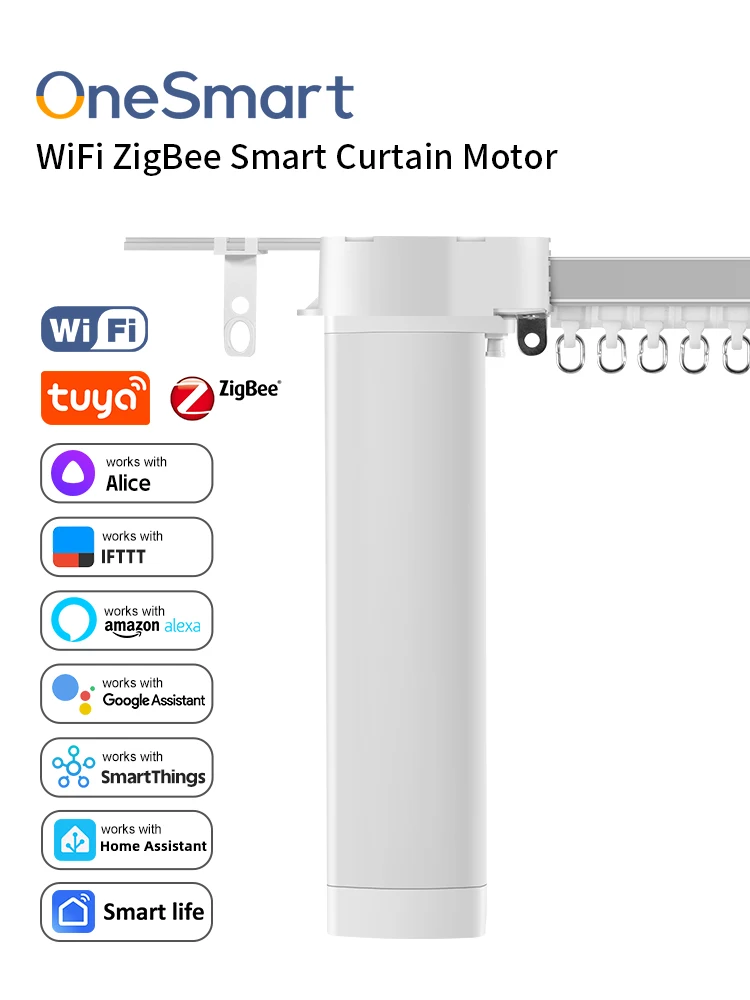 OneSmart Tuya Smart Life Wifi Zigbee Elektrische slimme gordijnen Aandrijfmotor Rail Rod Track System Ondersteuning Google Assistant Alexa - afbeelding 2