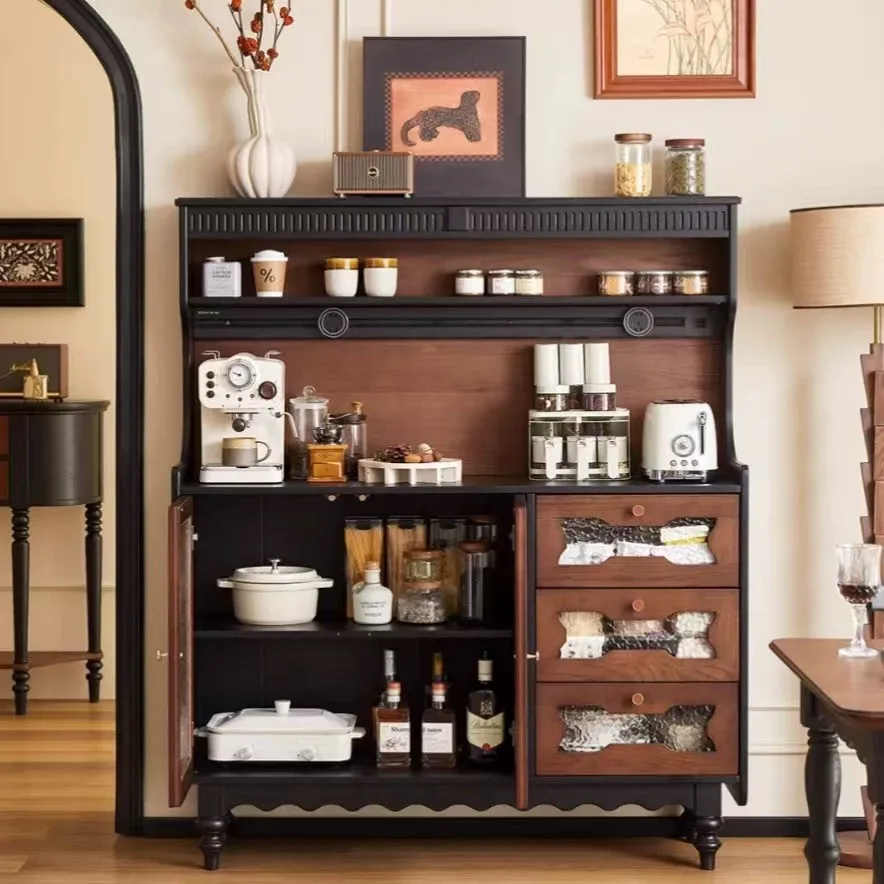 

American retro dining side cabinet small apartment living room French antique style wall locker designer storage
