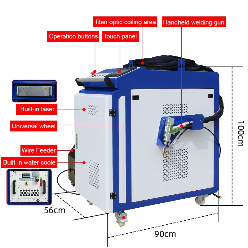 1000W 1500W 2000W Handheld fiber laser welding machine 4in1 Cutting Cleaning welder for steel metal stainless aluminum