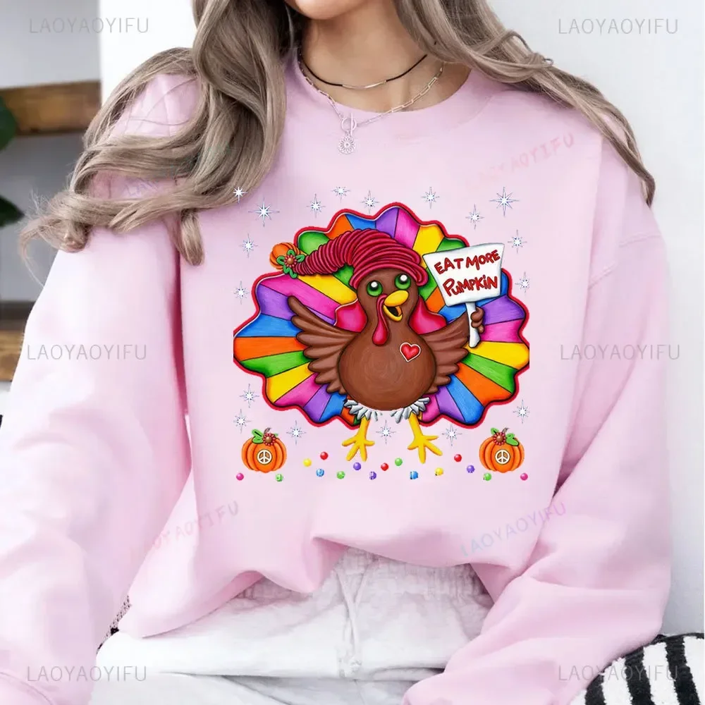 Thanksgiving Men's Sweatshirt Drop-shoulder Sleeve Man Warm Hoody Thanksgiving Cartoon Turkey Graphics Casual Longsleeved Hoodie