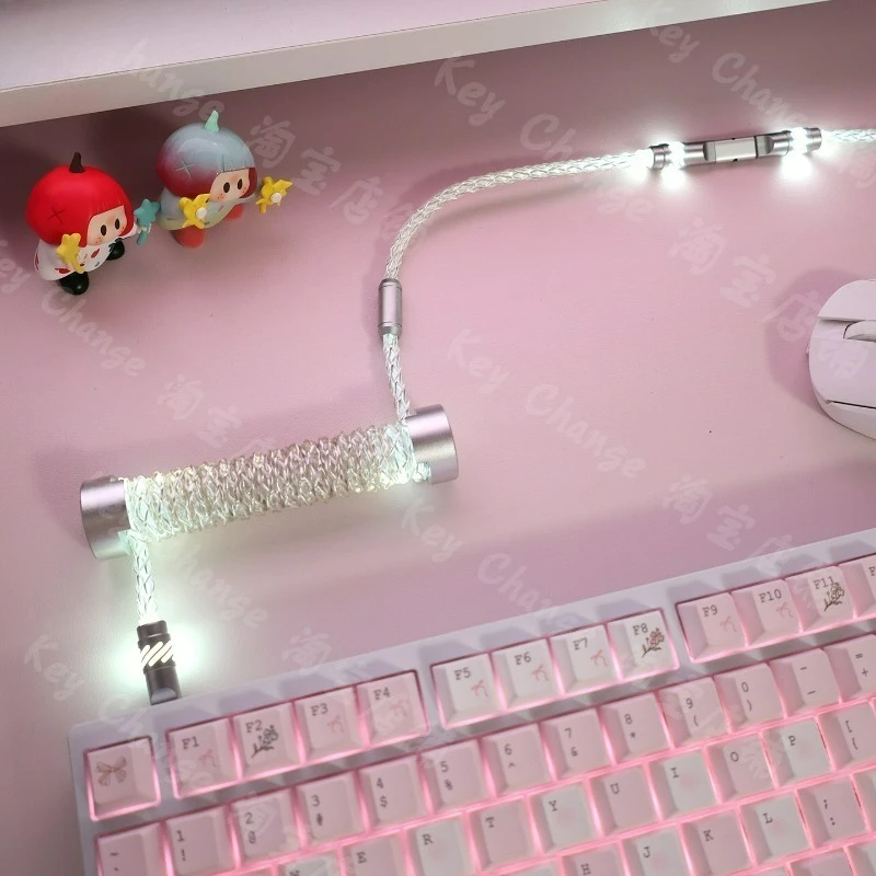 Custom 8k Aviator Cable Luminous Type-c Interface Magnetic Mechanical Keyboard Cable Desktop Decoration