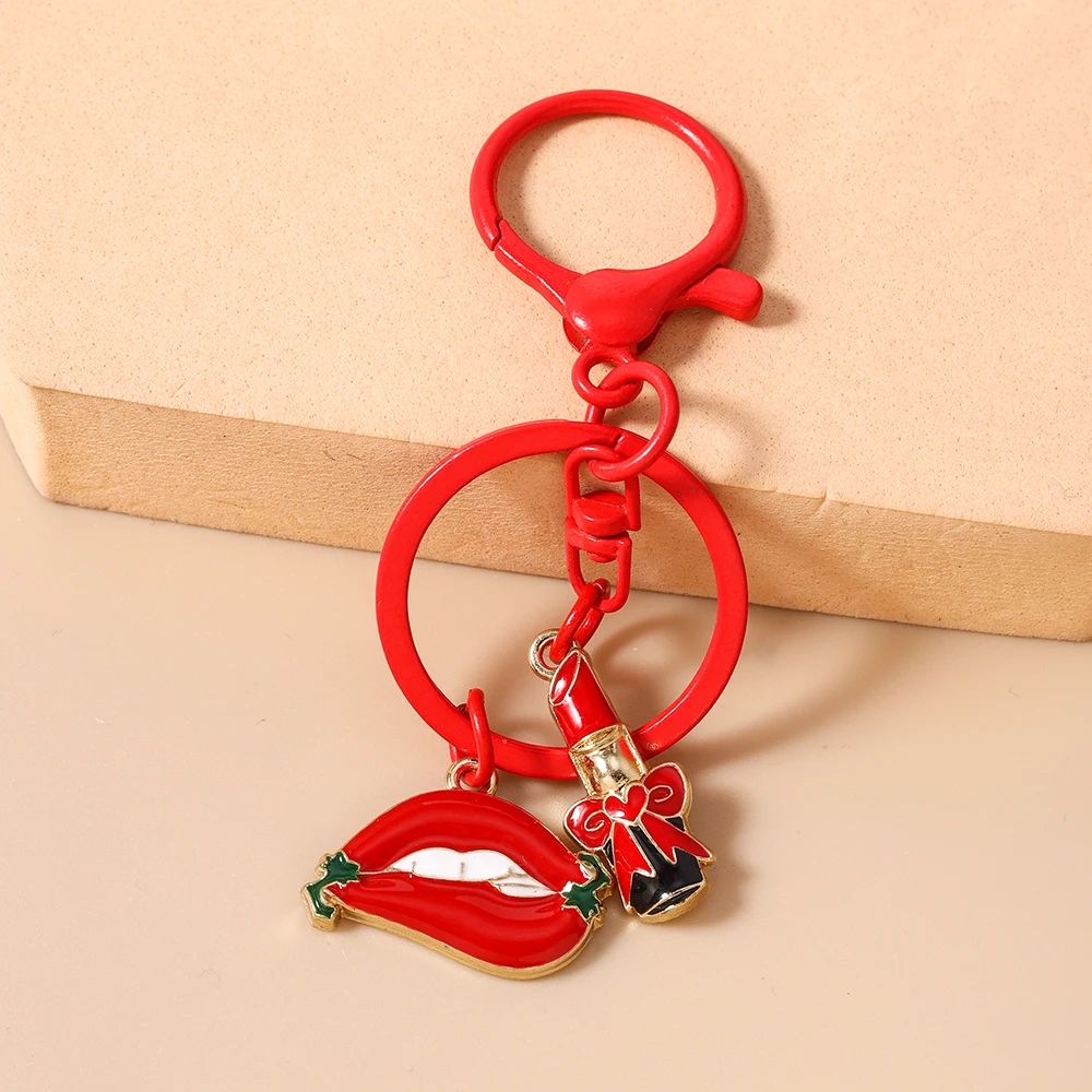Aihua Niedliche Handtaschen-Schleifen-Schlüsselanhänger, Süße High-Heels-Schuhe, Nagellack, Lippenstift Schlüsselanhänger, Autoschlüsselanhänger für Damen und Herren, Schmuck – Detail 9