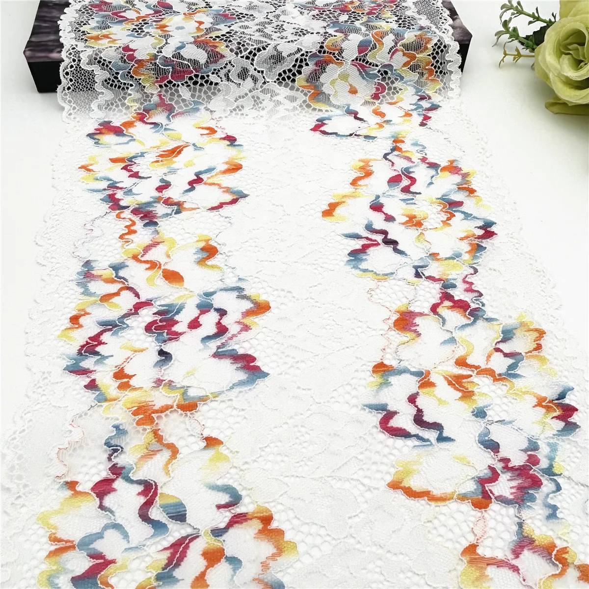 3y/lot Width 23cm Mixed Color Elastic Stretch Lace Trim Lingerie Sewing Craft DIY Apparel Fabric Lace Underware Dress Wedding