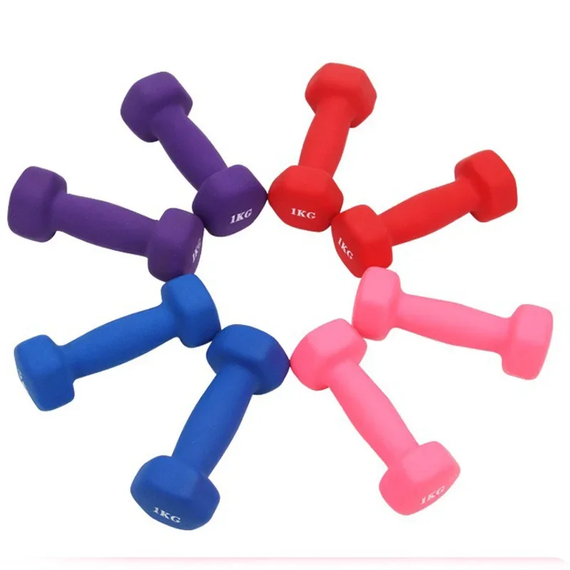 Hot sale Round Rubber Dumbbells 1-5kg weights dumbbell Home Gym Equipment Gym Round Dumbbells