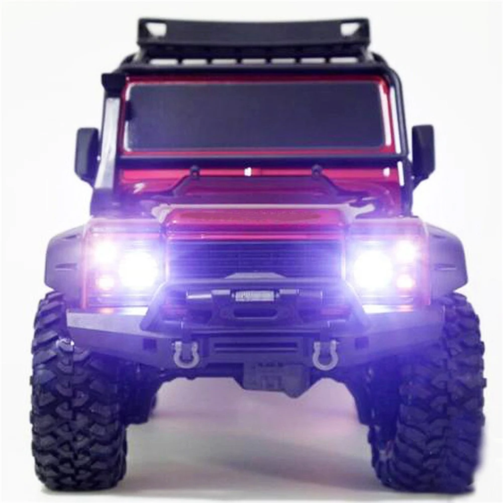 A04F-2X Per TRX4 RC Auto Anteriore Posteriore Luci A LED + IC Gruppo Lampada Faro Kit Per 1/10 RC Crawler Traxxas TRX-4 Defender