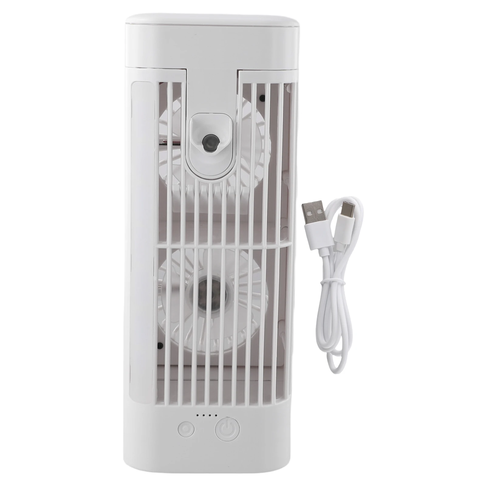 Portable USB Air Conditioner with 3 Speed Fan Options Quiet Operation Hanging Hook and Night Light for Desk Use