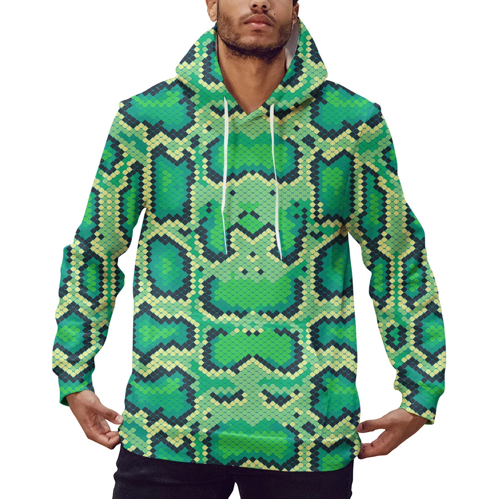 Sweat à capuche imprimé peau de serpent en 3d pour homme, sweat-shirt unisexe, décontracté, Cosplay, 2022