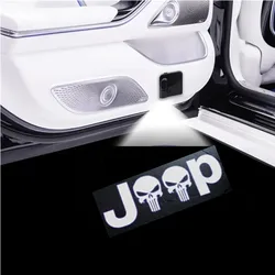 LED Skull Head Logo Car Door Courtesy Light Projector Welcome Lamps For Wrangler Renegade Grand Cherokee Compass Patriot Liberty