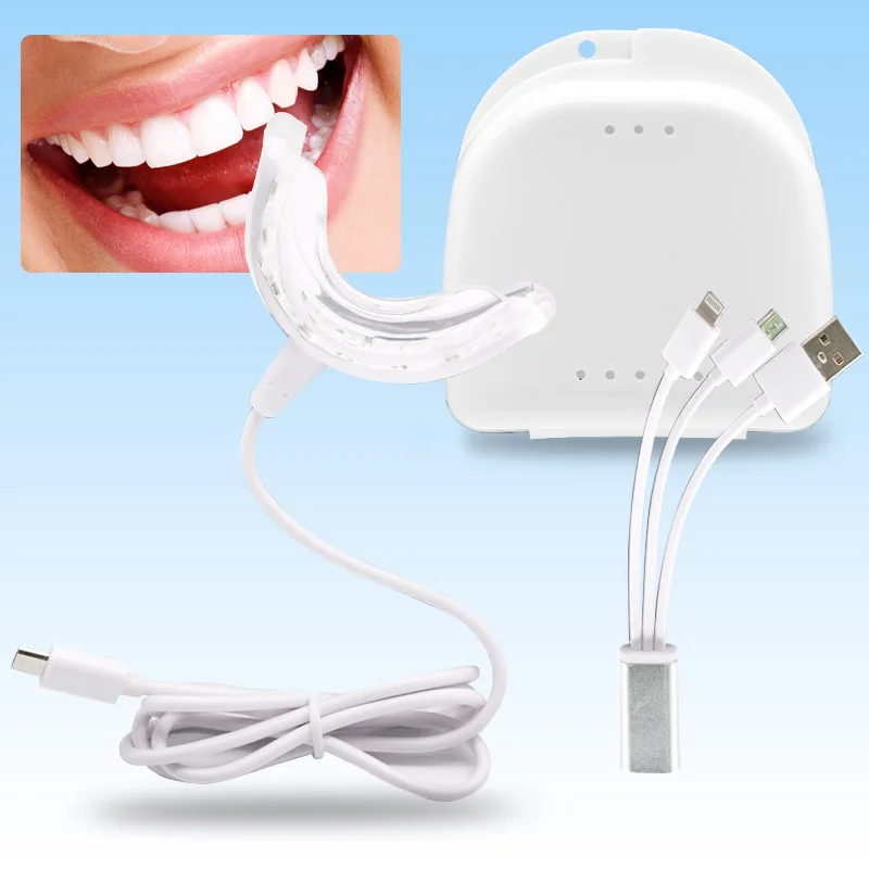 Smart LED Teeth Whitening Portable USB Charging Led Blue Light Dental Whitening Instrument Teeth Whitening Device Equipment