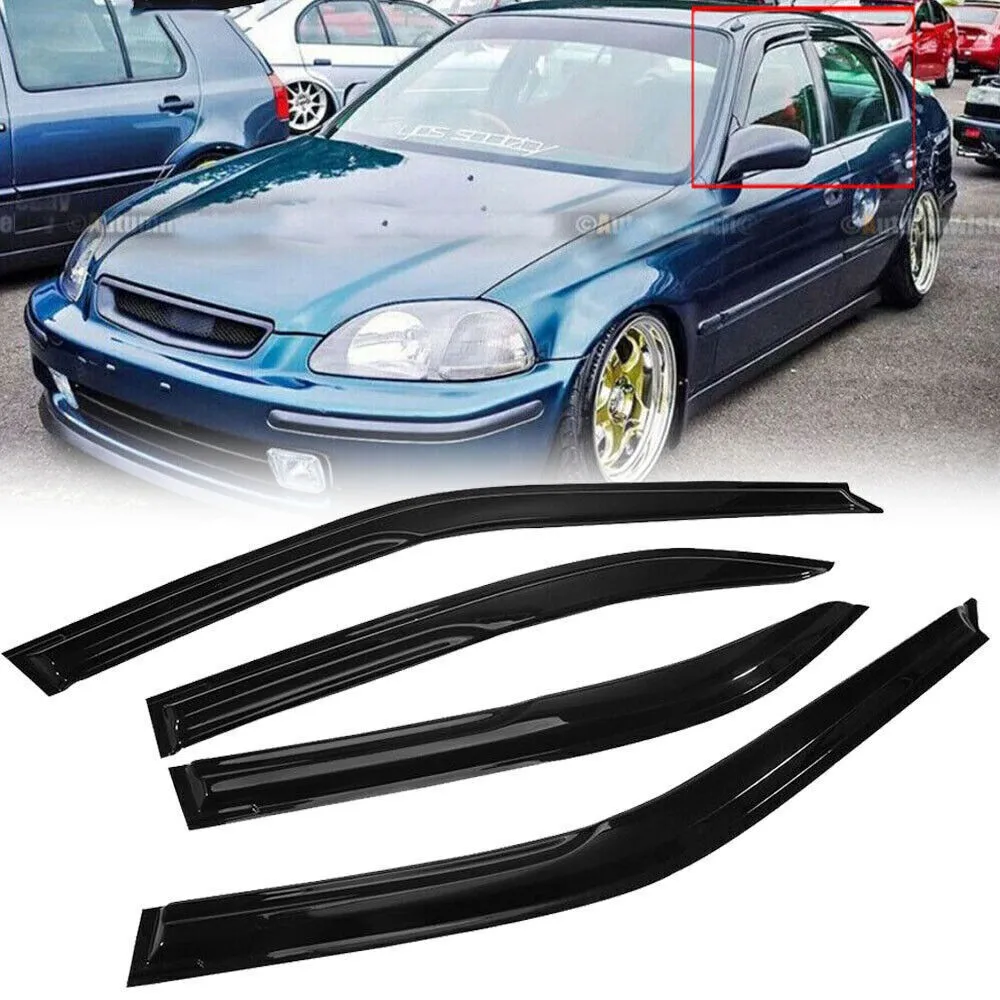 

Для Honda Civic Sedan 1996-2000 годов выпуска: 4 ветровики на окна (защита от солнца и дождя)