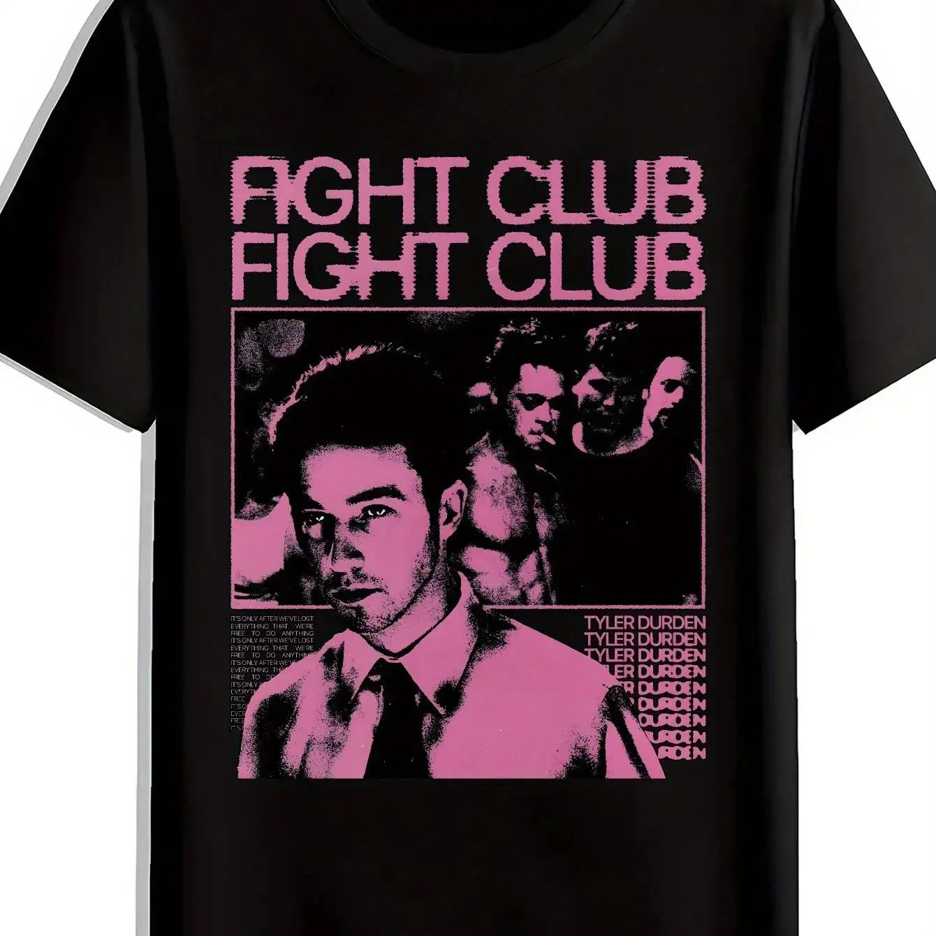 Y2k Fashion Vintage T-shirt Retro Street Black Fight Club Themed Printed T-shirt Summer New Style Tops Casual T-shirt Unisex