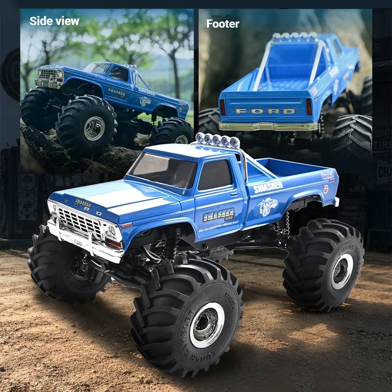 Fms 1/24 Small Scale Ford F100 Brushed Rc Simulation Pickup Model Magnetic Car Shell 2.4ghz Remote Control Adult boy Toy RTR