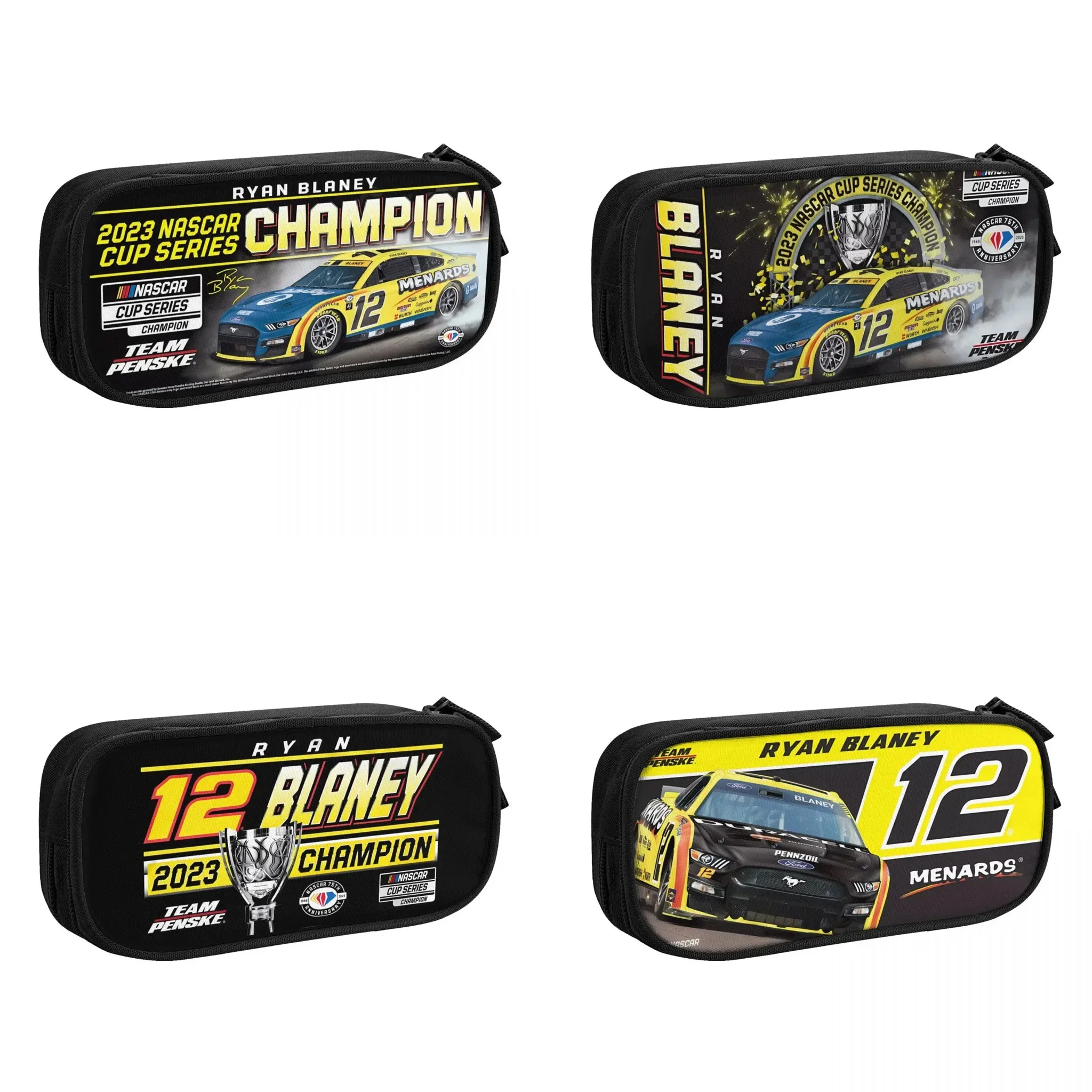 Ryan Blaney 12 Champion Big Capacity Pencil Pen Case Office College School Large Storage Bag Pouch Holder Box Organizer