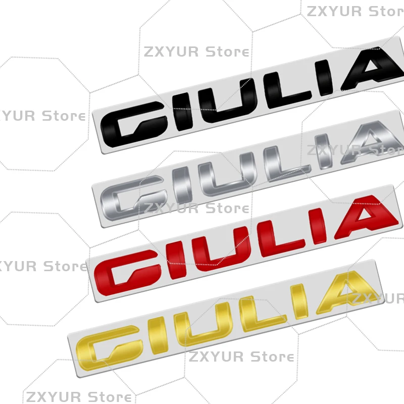 For Alfa Romeo Giulietta Giulia STELVIO Metal Emblem Car Sticker Letter Badge Decal Body Rear End Trunk Decor Accessories