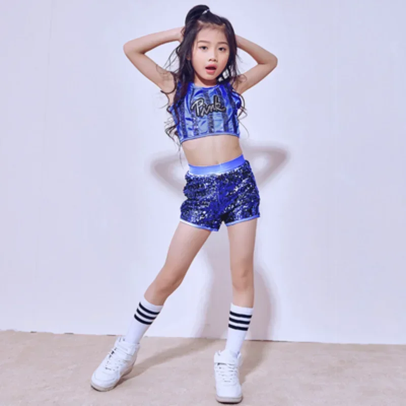 Ragazze Hip Hop vestiti da ballo costumi da sala abiti da ballo bambini manica lunga Top Shirt Dancewear felpa moderna Streetwear