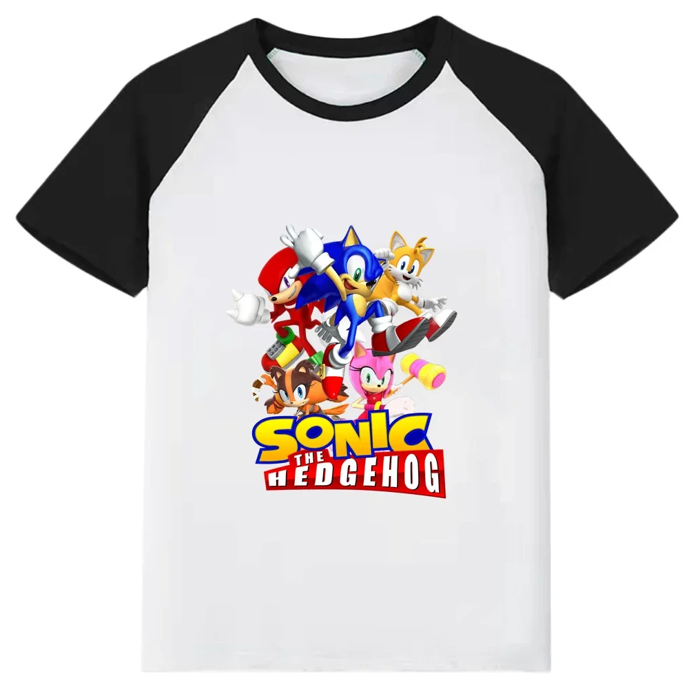 Nuovo cartone animato vestiti carini estate bambini ragazzi Sonic 2 t-shirt stampata manica corta neonate t-shirt Sonic Cotton manica corta