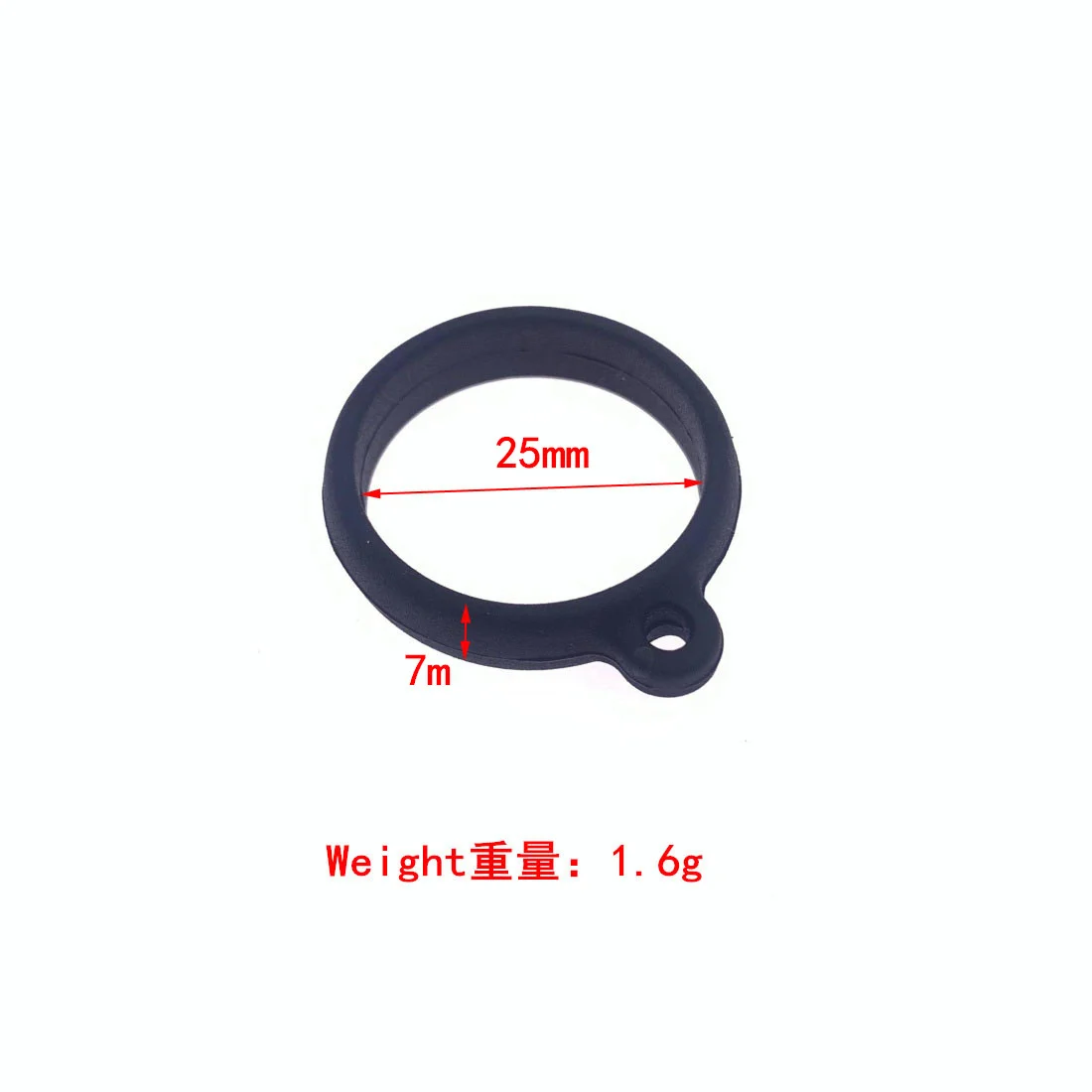 25mm Anti-Lost Silicone Rubber Rings Black Bands Holder Multipurpose Hanger ring