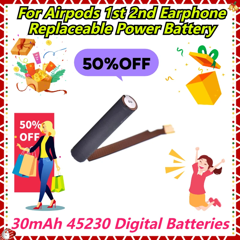 

For Airpods 1st 2nd Earphone Replaceable Power Battery 30mAh 45230 Digital Batteries