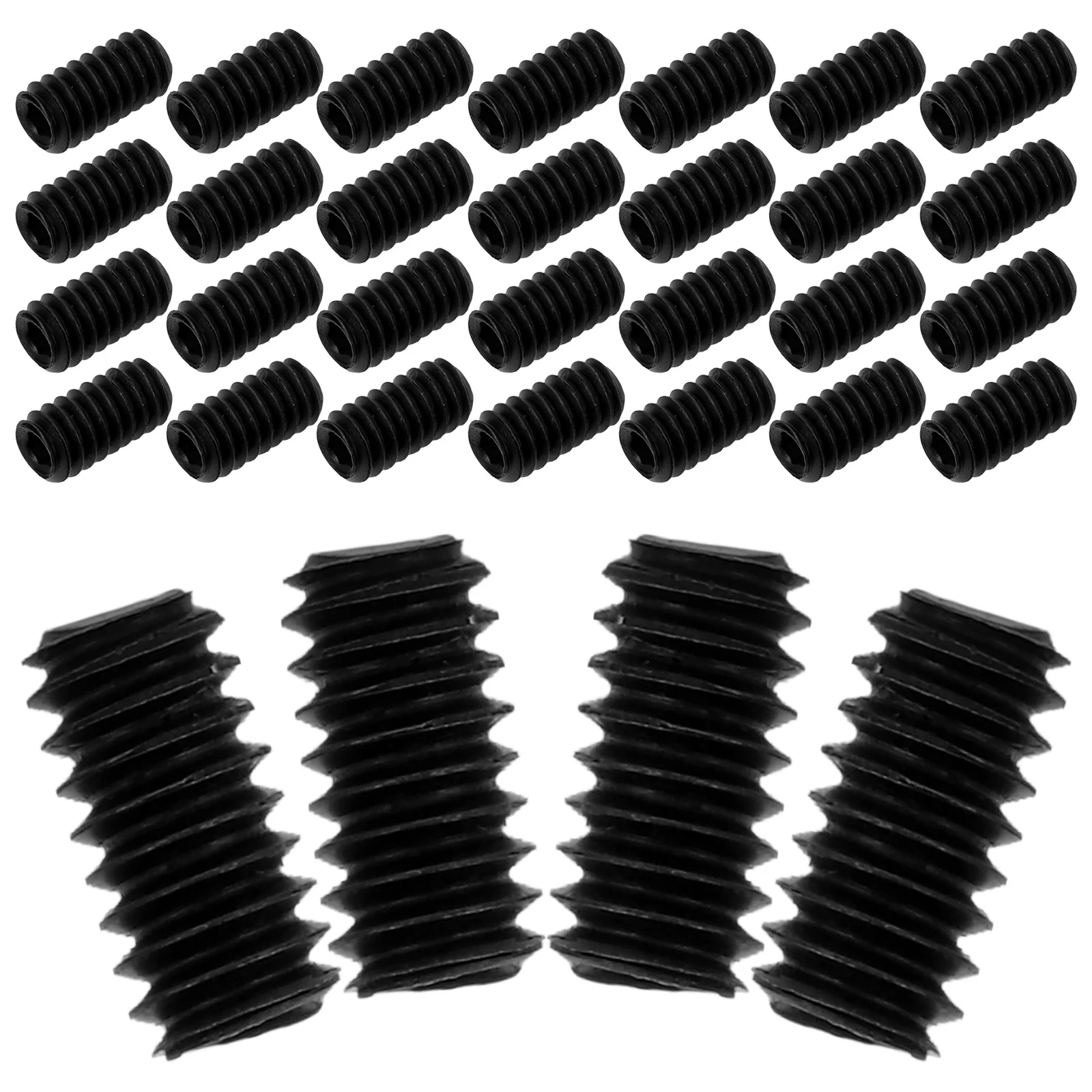 

50Pcs Black Carbon Steel Allen Head Socket Set Screw Grub Screws Internal Hex Drive Flat End Reliable Fixing for Fixtures