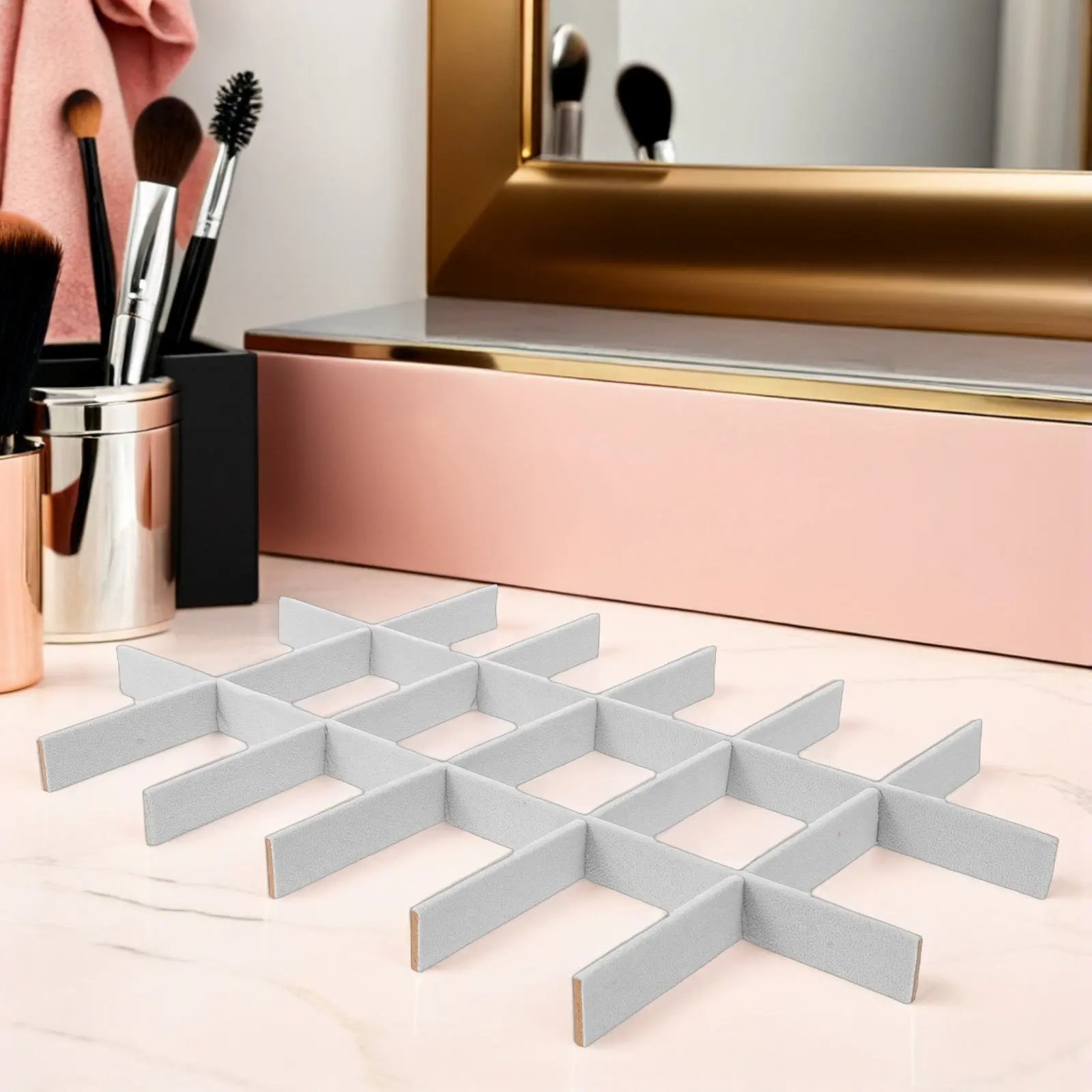 Jewelry Tray Divider Inserts Adjustable Soft Jewelry Divider for Box Drawers 18-Grid Organizer Liner Necklace Earring