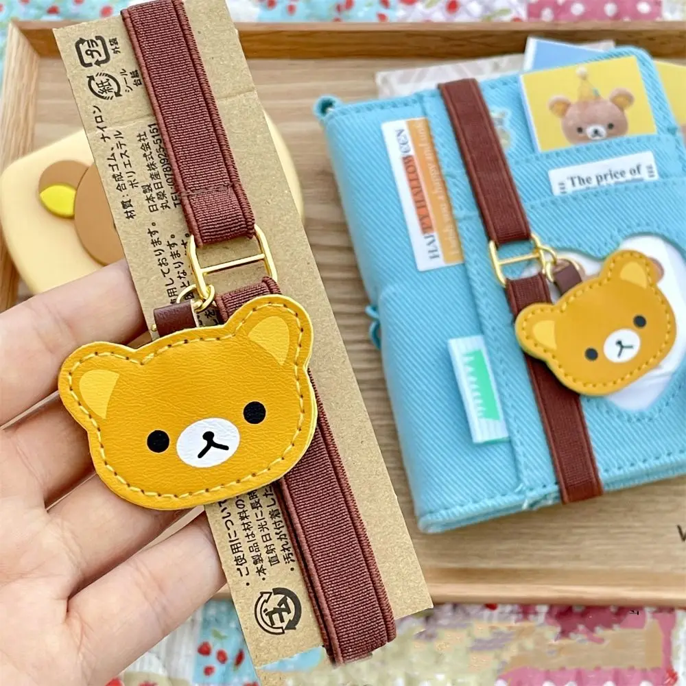 High Quality Cartoon Bear Notebook Straps Adjustable Elastic Band Binding Rope Loose-leaf Notebook Binder Strap DIY Decoration