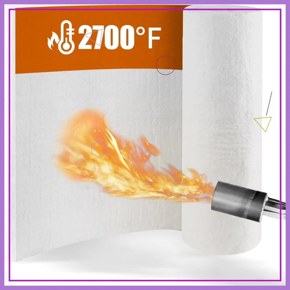 

Ceramic Fiber Insulation Blanket 142x24x1 inch, Fireproof up to 2700°F for Wood Stove, Kiln, Forge, Pizza Oven