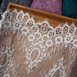 3m long x 25cm wide eyelash lace fabric Garment decoration Lace accessories diy handmade fabric