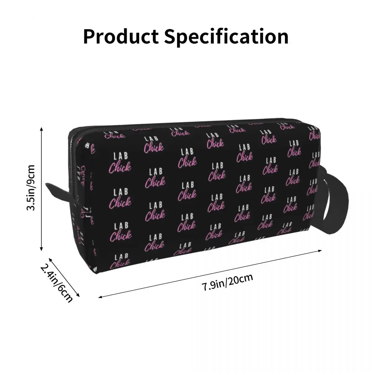 Lab Chick Lab Tech Funny Makeup Bag Cosmetic Organizer Storage Dopp Kit Toiletry Cosmetic Bag Women Beauty Travel Pencil Case