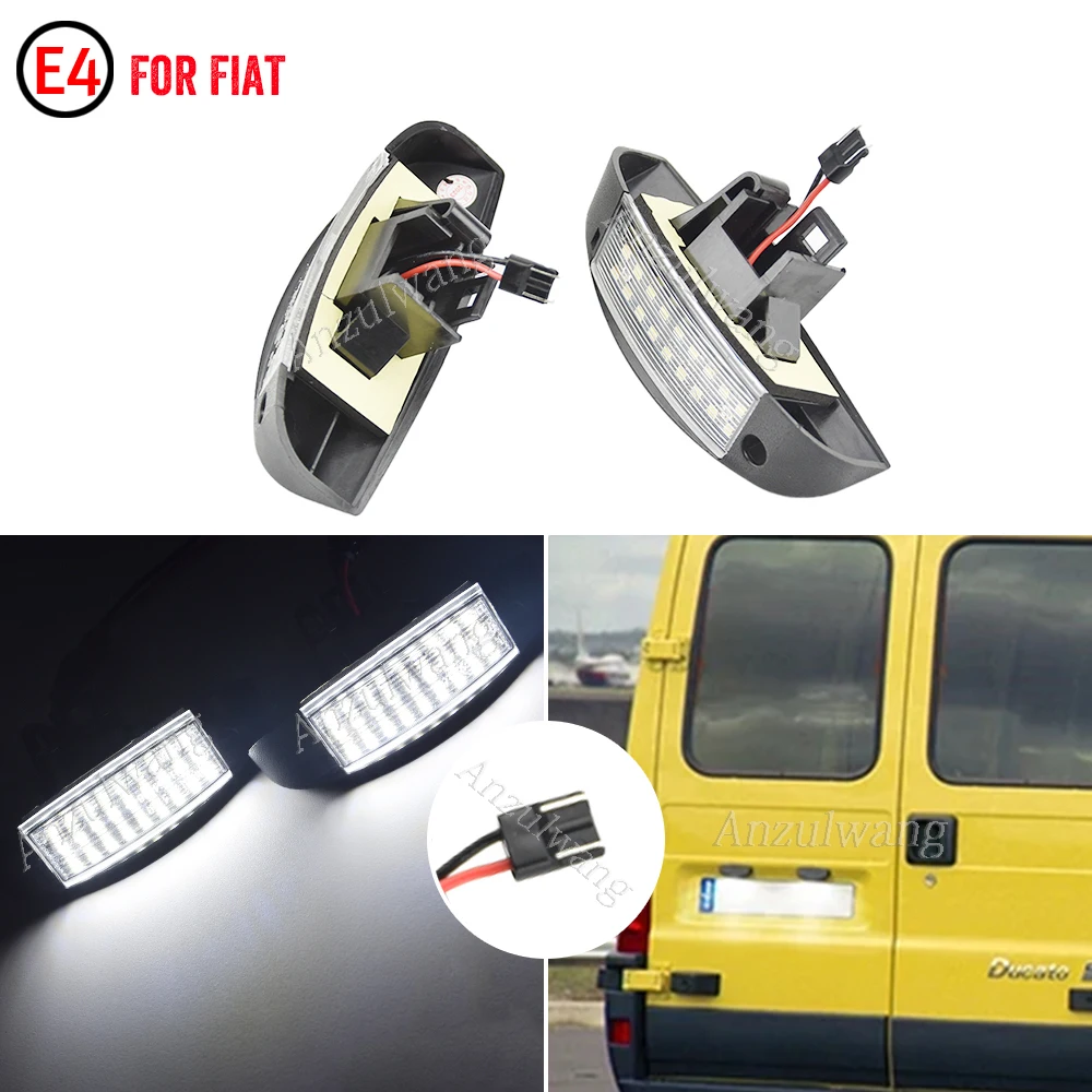 2x For Fiat Ducato For Peugeot Boxer Citroen Jumpy 2000-2006 Error Free Led Number License Plate Lights Parking Tag Lamps 6340A8