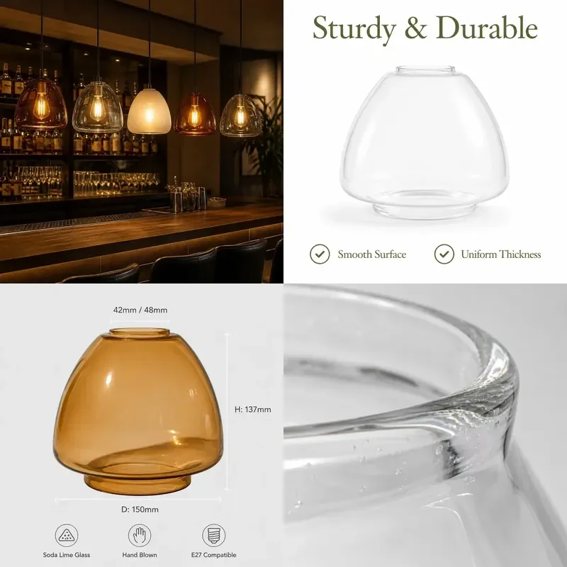for Hand Blown Bell Glass Lampshade Diffuser in Various Colors  Lighting Retail Dealers