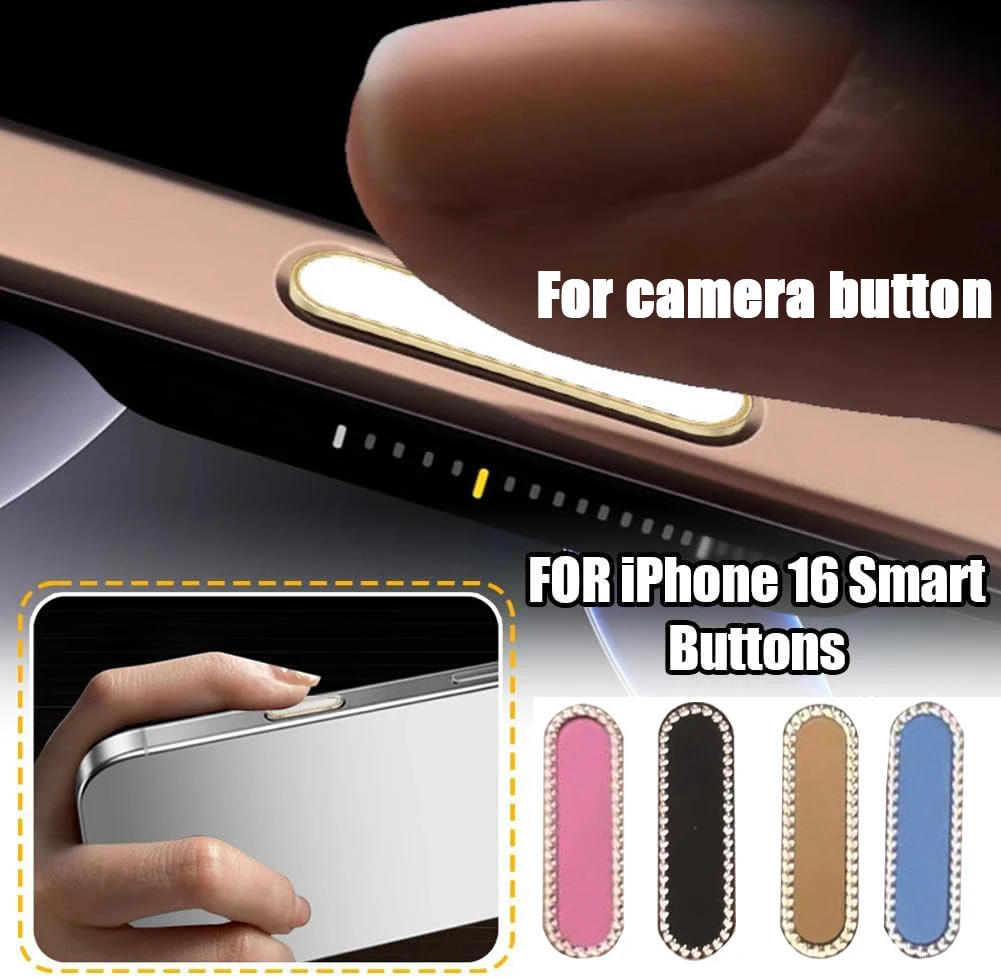 

Металлическая боковая кнопка захвата камеры, защита кнопки захвата управления камерой для iPhone 16/16 Plus/16 Pro Max, пленка для кнопок камеры