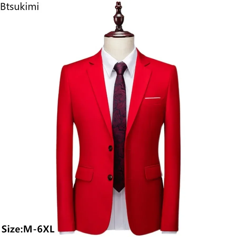 

2025 New Suit Jacket Men's Stylish Slim Blazers Wedding Party Dress Suit Coat Suitable for All Seasons Male Formal Blazers M-6XL