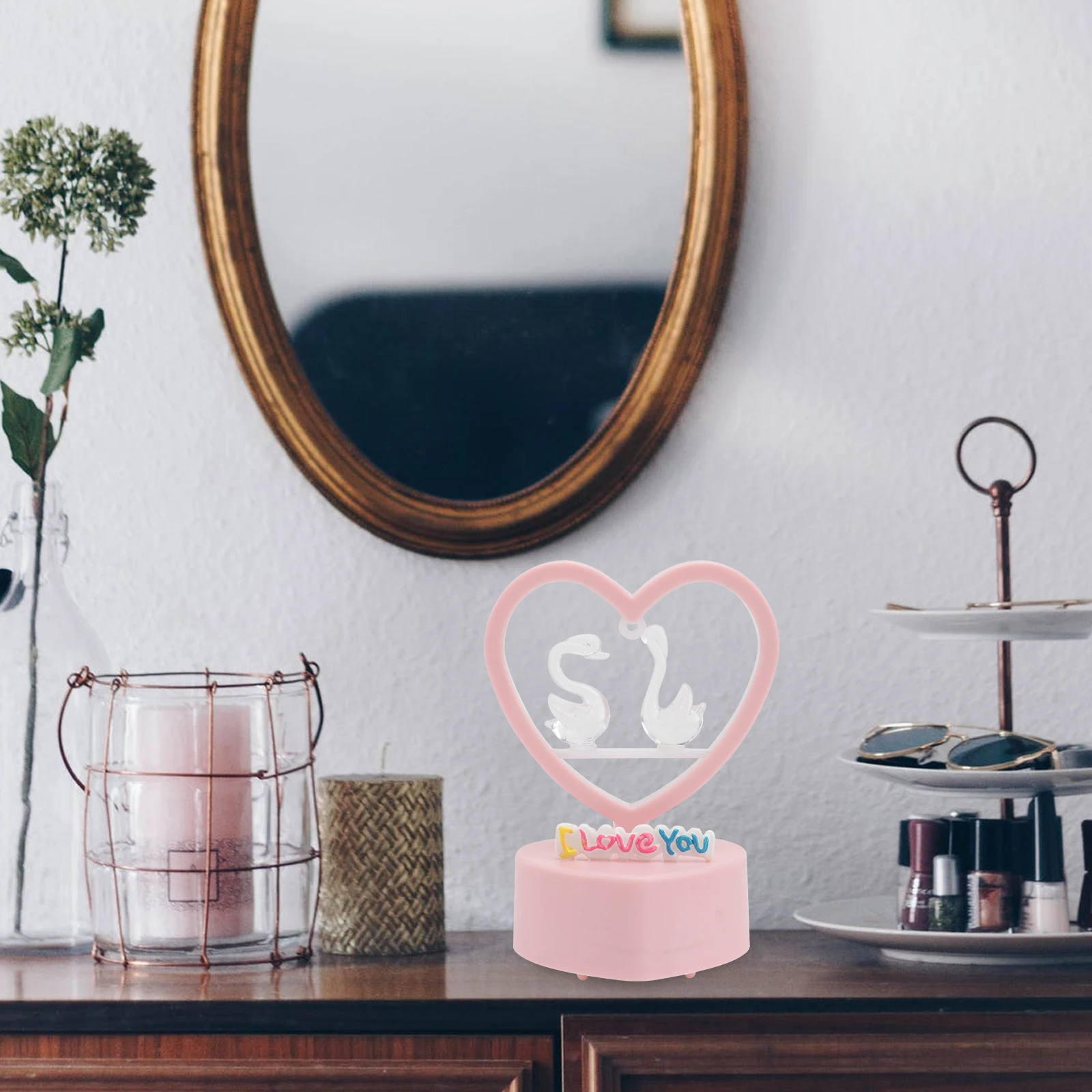 

1Pcs Romantic Night Lamp Bedside Light Decorative Heart Design LED Lamp for Bedroom Home Decoration Relaxing