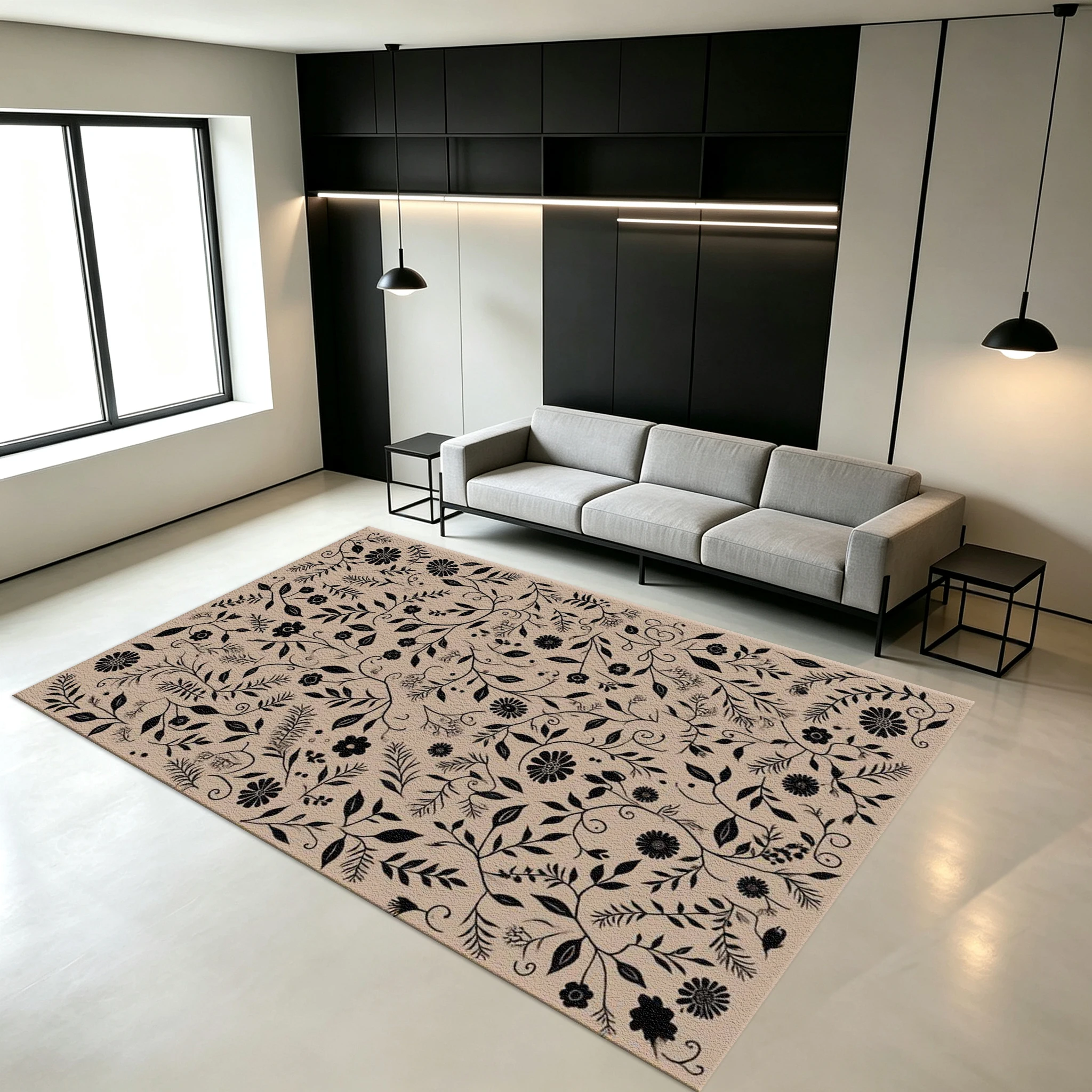 Vintage Palm Tree Pattern Carpet Floor Decoration Exotic Large Carpet, Suitable for Home Decor