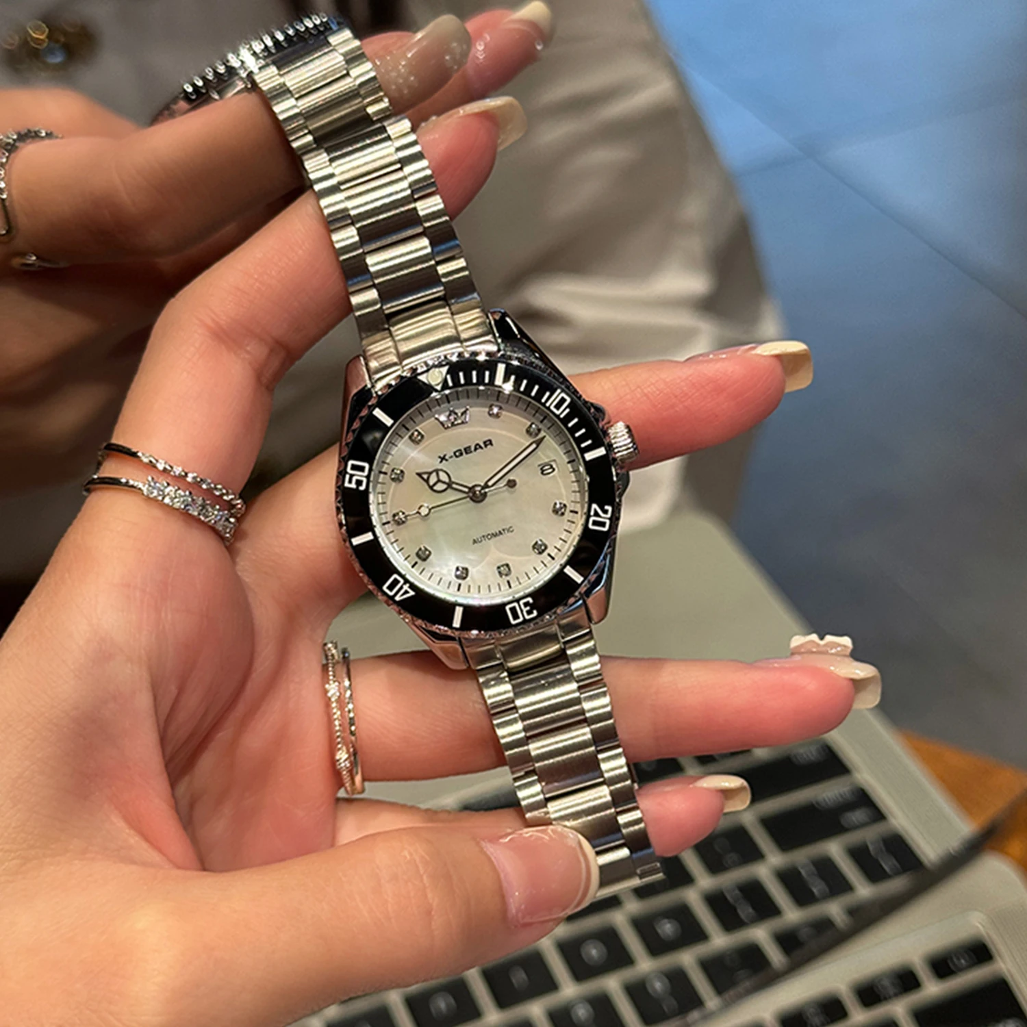 ساعة X-GEAR النسائية ذات الطلب الكبير الميكانيكية، ساعة رياضية ترفيهية للأعمال