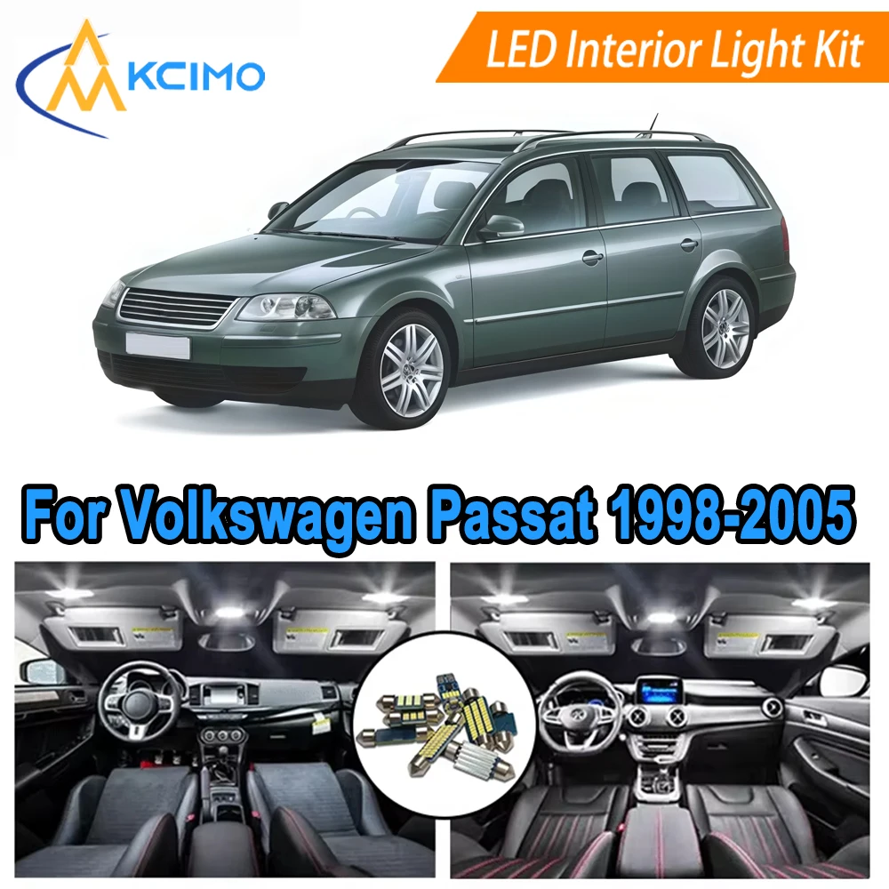 

LED Interior Lights For Volkswagen Passat B5 Variant 1998-2005 Dome Map Door Lights Bright 6000K White/Blue Plug and Play
