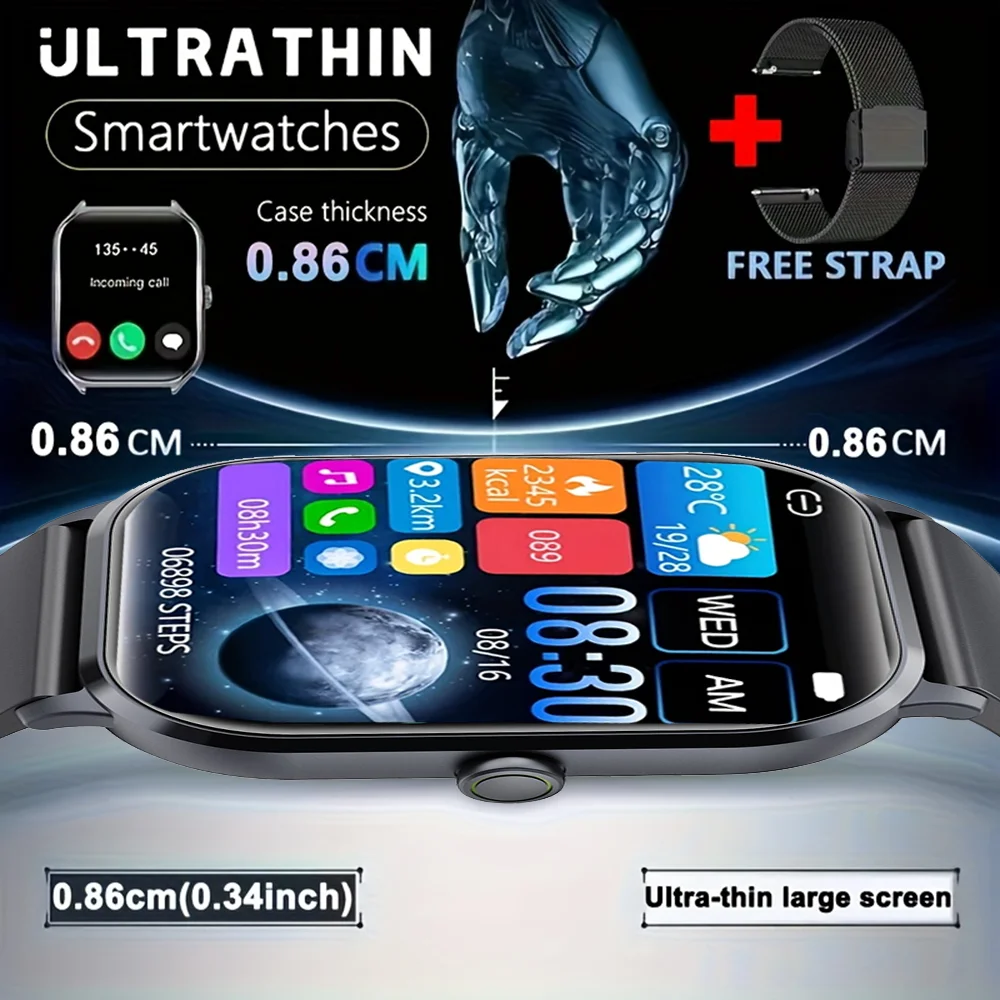 2026 New 8.9mm Ultra-thin Smart Watch Women AMOLED Display Custom Dial Watches Voice Call Sport Fitness Health Smartwatch Ladies