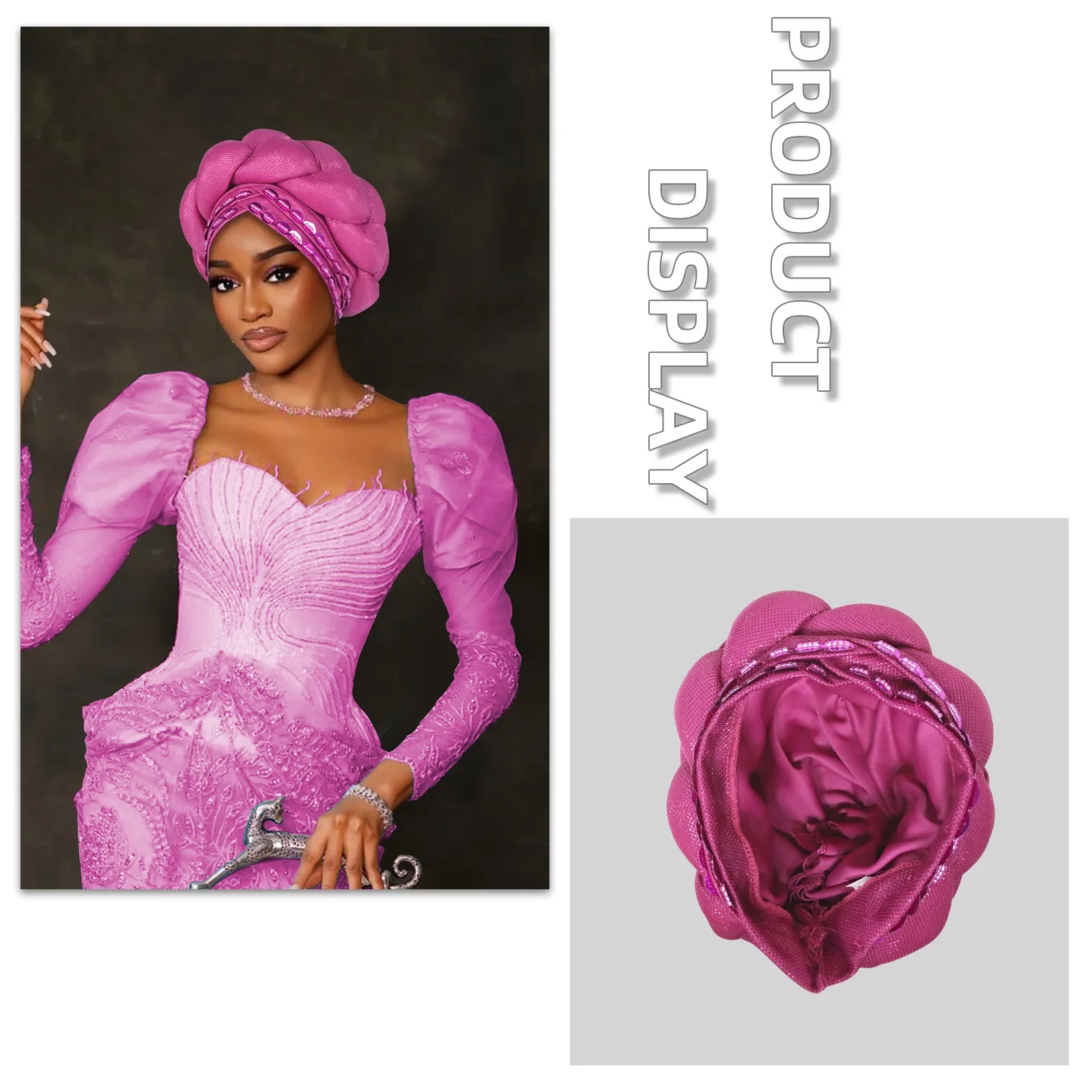 

Muslim Diamonds Headscarf Bonnet Turban cap for Women African Headties Braid Autogele Head Wraps Nigeria Wedding Turbante Mujer