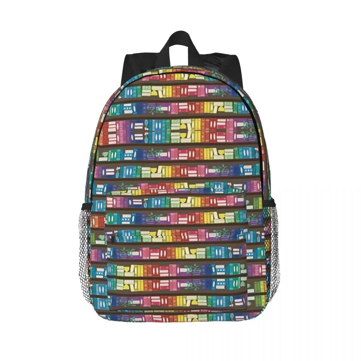 

Bookcase Rainbow Shelfie Tea And Plants Backpacks Boys Girls Bookbag Fashion Children School Bags Travel Rucksack Shoulder Bag