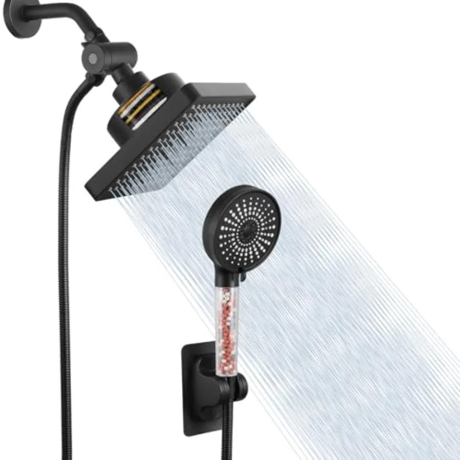 

Filtered Shower Head with Handheld Combo High Pressure Rain Showerhead Filter for Remove Chlorine and Harmful Substances with S