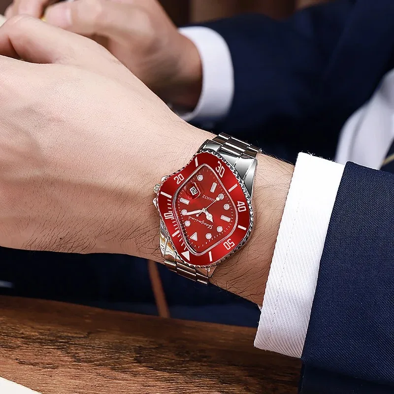 Tiktok-Montre à Quartz existent pour Homme, Eau Verte, Calendrier Lumineux, Centralisé