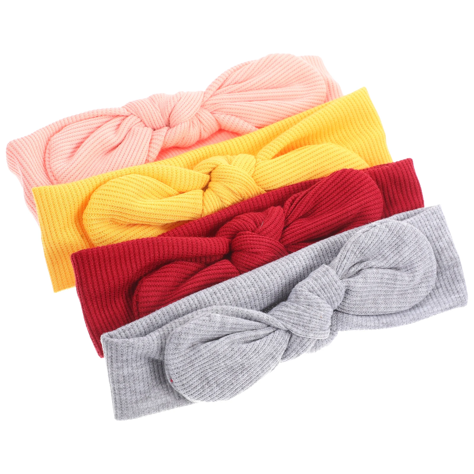 

4pcs Headb s Toddler Hair Bows Stretchy Toddler Hair Bows Polyester Newborn Girl Headb s Pink Gray Yellow Wine Red